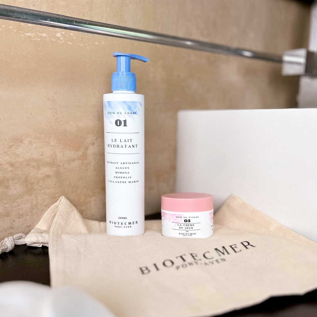 Pack découverte lait hydratant et crème de jour aux algues marines Biotecmer