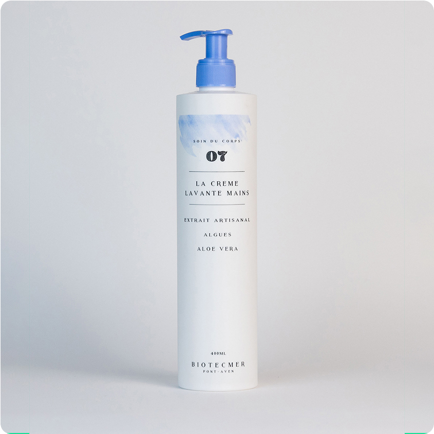 Crème lavante mains naturelle aux actifs marins — nettoyant doux Biotecmer