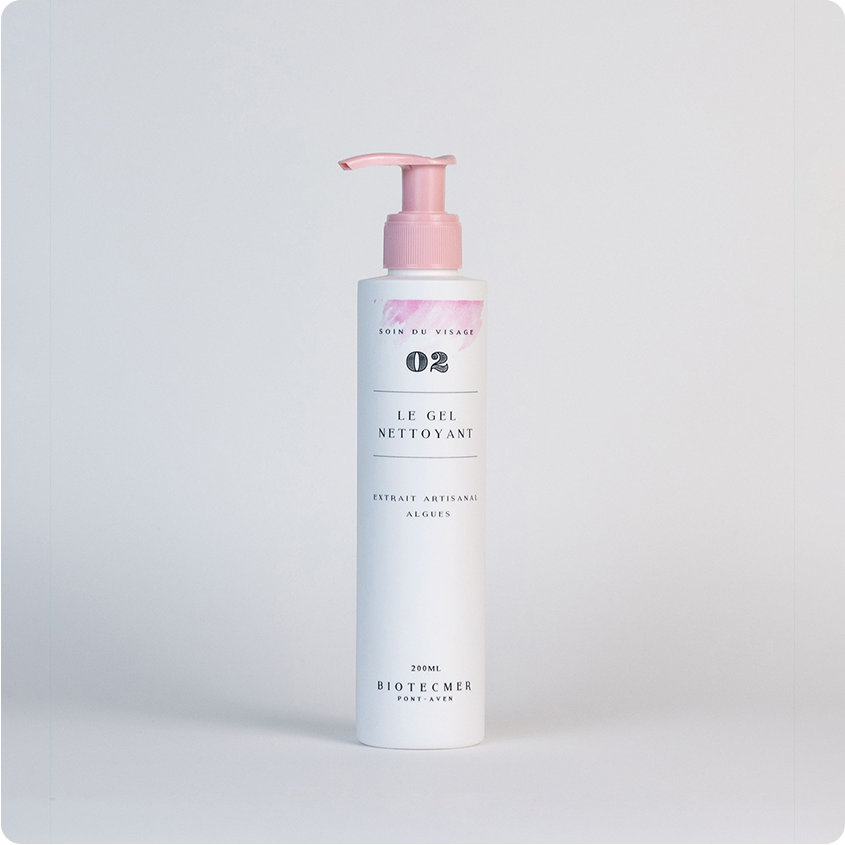 Gel nettoyant visage naturel aux algues marines — démaquillant doux Biotecmer