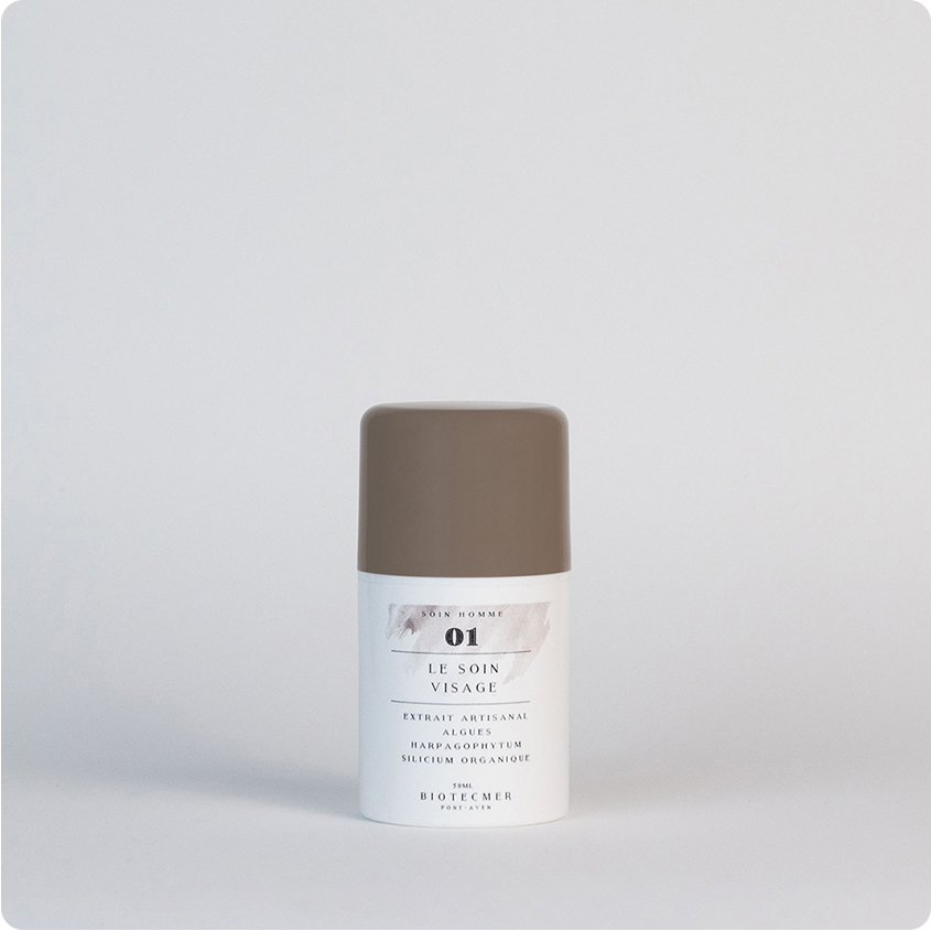 Soin visage homme et après-rasage naturel aux actifs marins - cosmétique homme Biotecmer